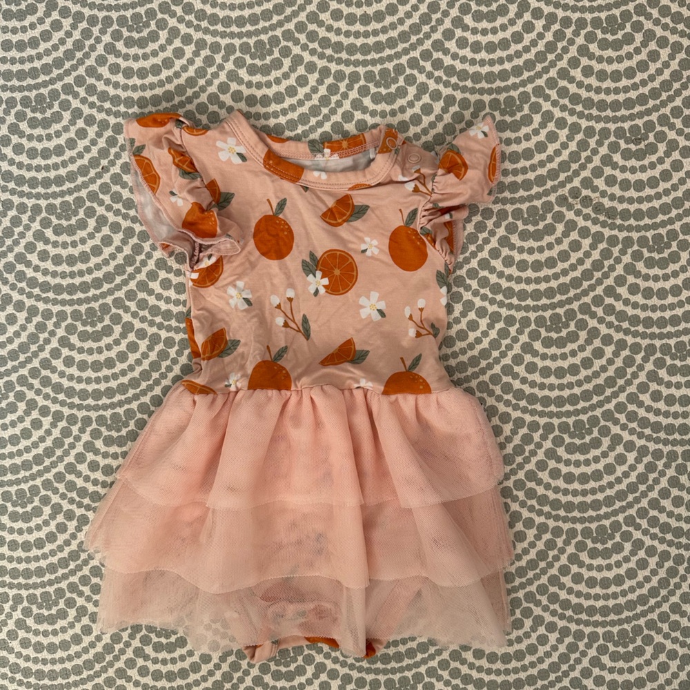 Charming Pink and Orange Kids Dress
